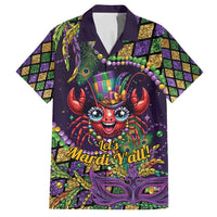 Mardi Gras Crawfish Family Matching Off Shoulder Short Dress and Hawaiian Shirt Let's Mardi Y'all - Wonder Print Shop