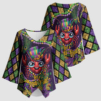 Mardi Gras Crawfish Kimono Sleeve Blouse Let's Mardi Y'all - Wonder Print Shop