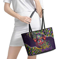 Mardi Gras Crawfish Leather Tote Bag Let's Mardi Y'all - Wonder Print Shop
