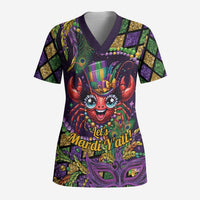 Mardi Gras Crawfish Scrub Top Let's Mardi Y'all - Wonder Print Shop