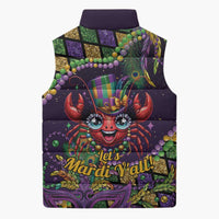 Mardi Gras Crawfish Sleeveless Puffer Jacket Let's Mardi Y'all - Wonder Print Shop