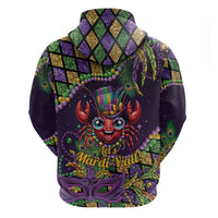 Mardi Gras Crawfish Zip Hoodie Let's Mardi Y'all - Wonder Print Shop