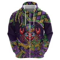 Mardi Gras Crawfish Zip Hoodie Let's Mardi Y'all - Wonder Print Shop