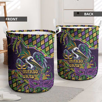 Mardi Gras Pelican Laundry Basket Crowned Feathers Carnival Reign - Wonder Print Shop