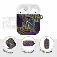 Mardi Gras Pelican AirPods Case Crowned Feathers Carnival Reign - Wonder Print Shop