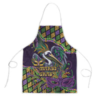 Mardi Gras Pelican Apron Crowned Feathers Carnival Reign - Wonder Print Shop