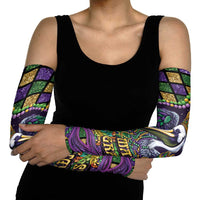 Mardi Gras Pelican Arm Sleeves Crowned Feathers Carnival Reign - Wonder Print Shop