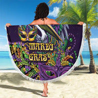Mardi Gras Pelican Beach Blanket Crowned Feathers Carnival Reign - Wonder Print Shop