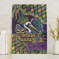 Mardi Gras Pelican Canvas Wall Art Crowned Feathers Carnival Reign - Wonder Print Shop