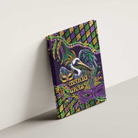 Mardi Gras Pelican Canvas Wall Art Crowned Feathers Carnival Reign - Wonder Print Shop