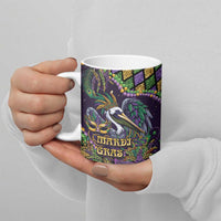 Mardi Gras Pelican Ceramic Mug Crowned Feathers Carnival Reign - Wonder Print Shop
