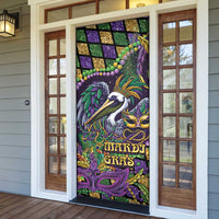 Mardi Gras Pelican Door Cover Crowned Feathers Carnival Reign - Wonder Print Shop