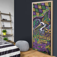 Mardi Gras Pelican Door Cover Crowned Feathers Carnival Reign - Wonder Print Shop