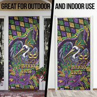 Mardi Gras Pelican Door Cover Crowned Feathers Carnival Reign - Wonder Print Shop