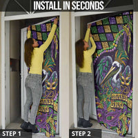 Mardi Gras Pelican Door Cover Crowned Feathers Carnival Reign - Wonder Print Shop