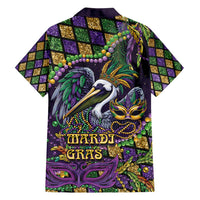 Mardi Gras Pelican Family Matching Long Sleeve Bodycon Dress and Hawaiian Shirt Crowned Feathers Carnival Reign - Wonder Print Shop
