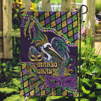 Mardi Gras Pelican Garden Flag Crowned Feathers Carnival Reign - Wonder Print Shop