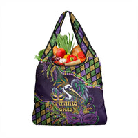 Mardi Gras Pelican Grocery Bag Crowned Feathers Carnival Reign - Wonder Print Shop