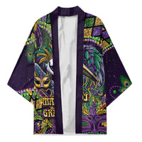 Mardi Gras Pelican Kimono Crowned Feathers Carnival Reign - Wonder Print Shop