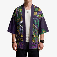 Mardi Gras Pelican Kimono Crowned Feathers Carnival Reign - Wonder Print Shop