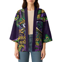 Mardi Gras Pelican Kimono Crowned Feathers Carnival Reign - Wonder Print Shop