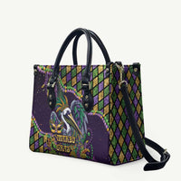 Mardi Gras Pelican Leather Bag Crowned Feathers Carnival Reign - Wonder Print Shop