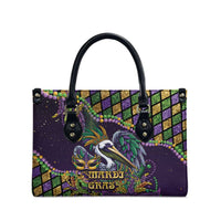 Mardi Gras Pelican Leather Bag Crowned Feathers Carnival Reign - Wonder Print Shop