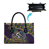 Mardi Gras Pelican Leather Bag Crowned Feathers Carnival Reign - Wonder Print Shop