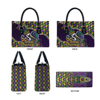 Mardi Gras Pelican Leather Bag Crowned Feathers Carnival Reign - Wonder Print Shop
