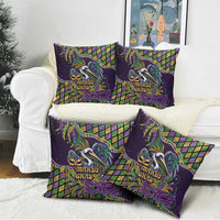 Mardi Gras Pelican Pillow Cover Crowned Feathers Carnival Reign - Wonder Print Shop
