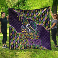 Mardi Gras Pelican Quilt Crowned Feathers Carnival Reign - Wonder Print Shop