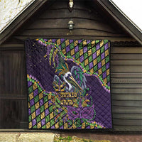 Mardi Gras Pelican Quilt Crowned Feathers Carnival Reign - Wonder Print Shop