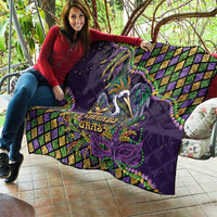 Mardi Gras Pelican Quilt Crowned Feathers Carnival Reign - Wonder Print Shop