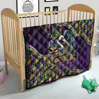Mardi Gras Pelican Quilt Crowned Feathers Carnival Reign - Wonder Print Shop