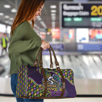 Mardi Gras Pelican Travel Bag Crowned Feathers Carnival Reign - Wonder Print Shop