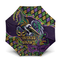 Mardi Gras Pelican Umbrella Crowned Feathers Carnival Reign - Wonder Print Shop