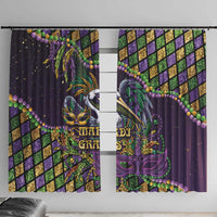 Mardi Gras Pelican Window Curtain Crowned Feathers Carnival Reign - Wonder Print Shop