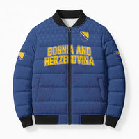 Custom Bosnia and Herzegovina Football 2026 Bomber Puffer Jacket Zmijanje Embroidery Pride