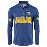 Custom Bosnia and Herzegovina Football 2026 Button Sweatshirt Zmijanje Embroidery Pride