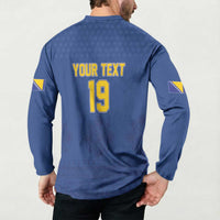 Custom Bosnia and Herzegovina Football 2026 Button Sweatshirt Zmijanje Embroidery Pride
