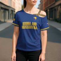 Custom Bosnia and Herzegovina Football 2026 Cross Shoulder Shirt Zmijanje Embroidery Pride
