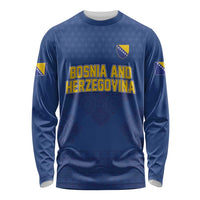 Custom Bosnia and Herzegovina Football 2026 Long Sleeve Shirt Zmijanje Embroidery Pride