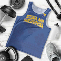 Custom Bosnia and Herzegovina Football 2026 Men Tank Top Zmijanje Embroidery Pride