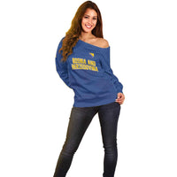 Custom Bosnia and Herzegovina Football 2026 Off Shoulder Sweater Zmijanje Embroidery Pride