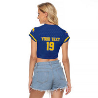 Custom Bosnia and Herzegovina Football 2026 Raglan Cropped T Shirt Zmijanje Embroidery Pride