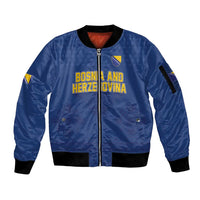 Custom Bosnia and Herzegovina Football 2026 Sleeve Zip Bomber Jacket Zmijanje Embroidery Pride