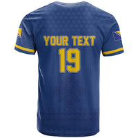 Custom Bosnia and Herzegovina Football 2026 T Shirt Zmijanje Embroidery Pride