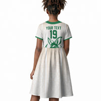 Custom World Football 2026 Algeria Kid Short Sleeve Dress Les Fennecs Desert Fox Pride