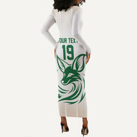 Custom World Football 2026 Algeria Long Sleeve Bodycon Dress Les Fennecs Desert Fox Pride