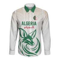 Custom World Football 2026 Algeria Long Sleeve Button Shirt Les Fennecs Desert Fox Pride